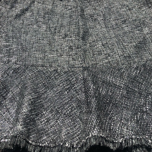 DKNYC Black Gray Silver Skirt , Flared Bottom  With Fringe Edge. Woman’s Size 10 - Picture 11 of 14